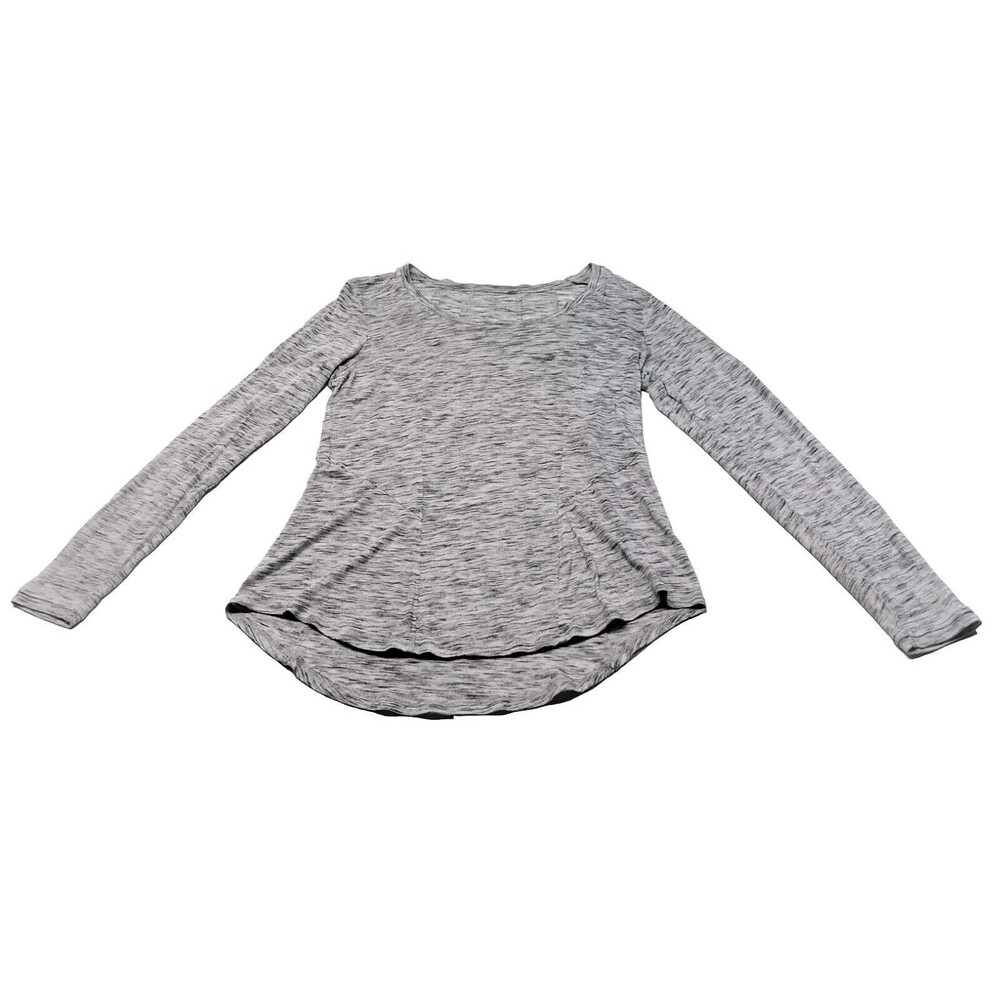Simply Vera Wang Breathe Marled Gray Soft Medium Long Sleeve Shirt Rayon Blend
